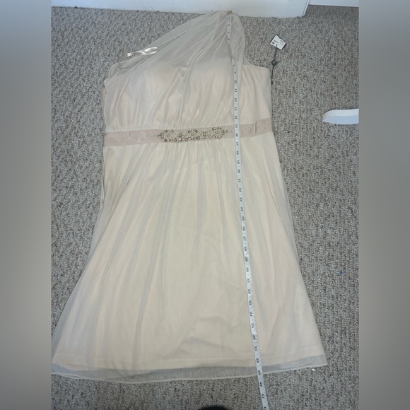 Adrianna Papell Elegant Cream One-Shoulder Dress size 18 new with tag - Picture 8 of 10